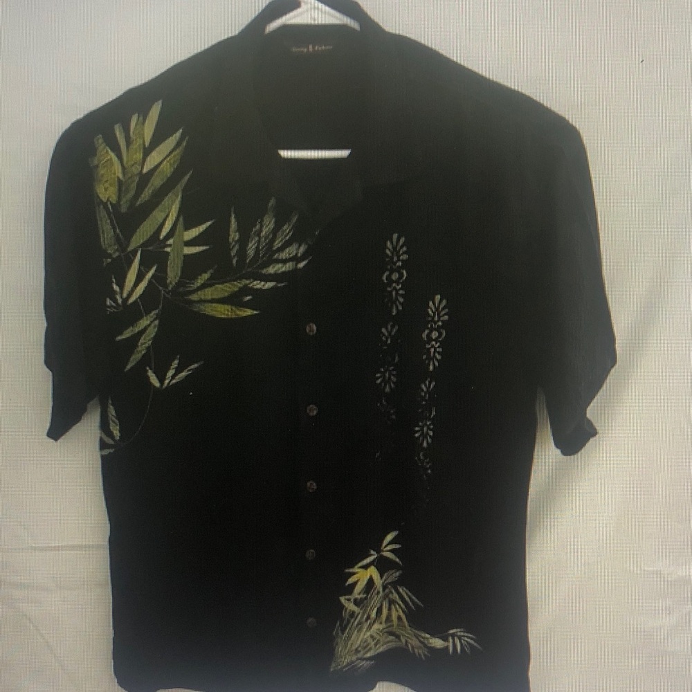 Men's Black Tropical Print Shirt